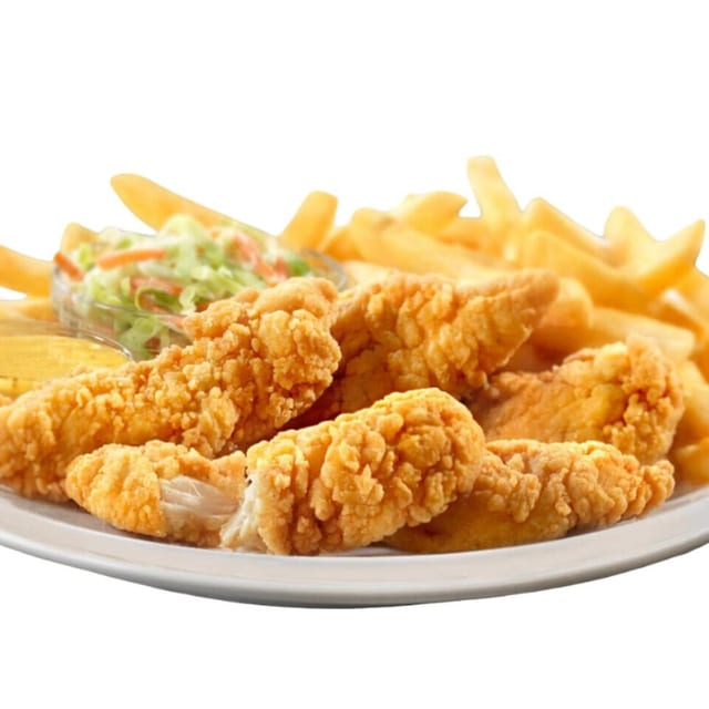 5Pcs Crispy Chicken Tender with Fries.