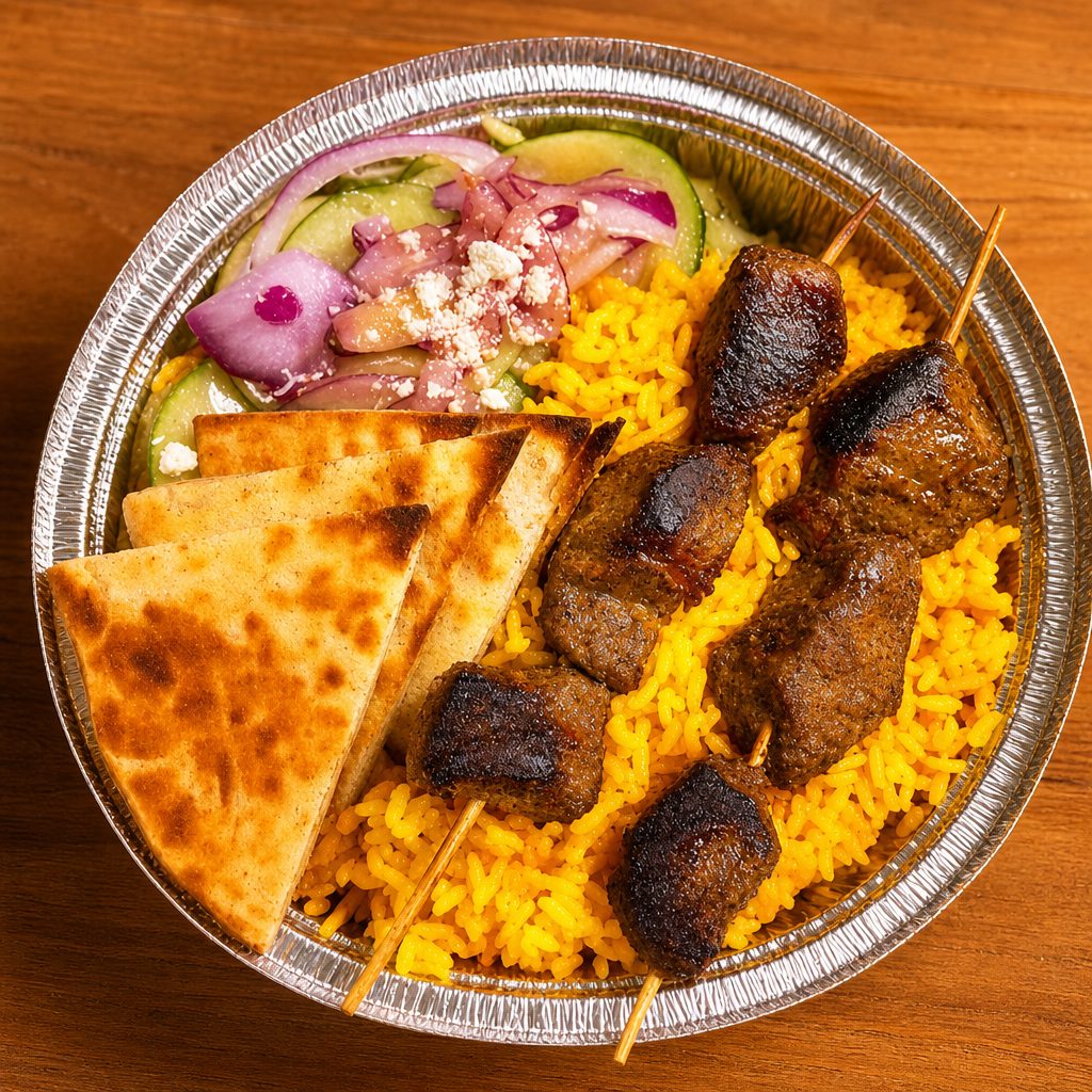 Lamb Kebab Platter.