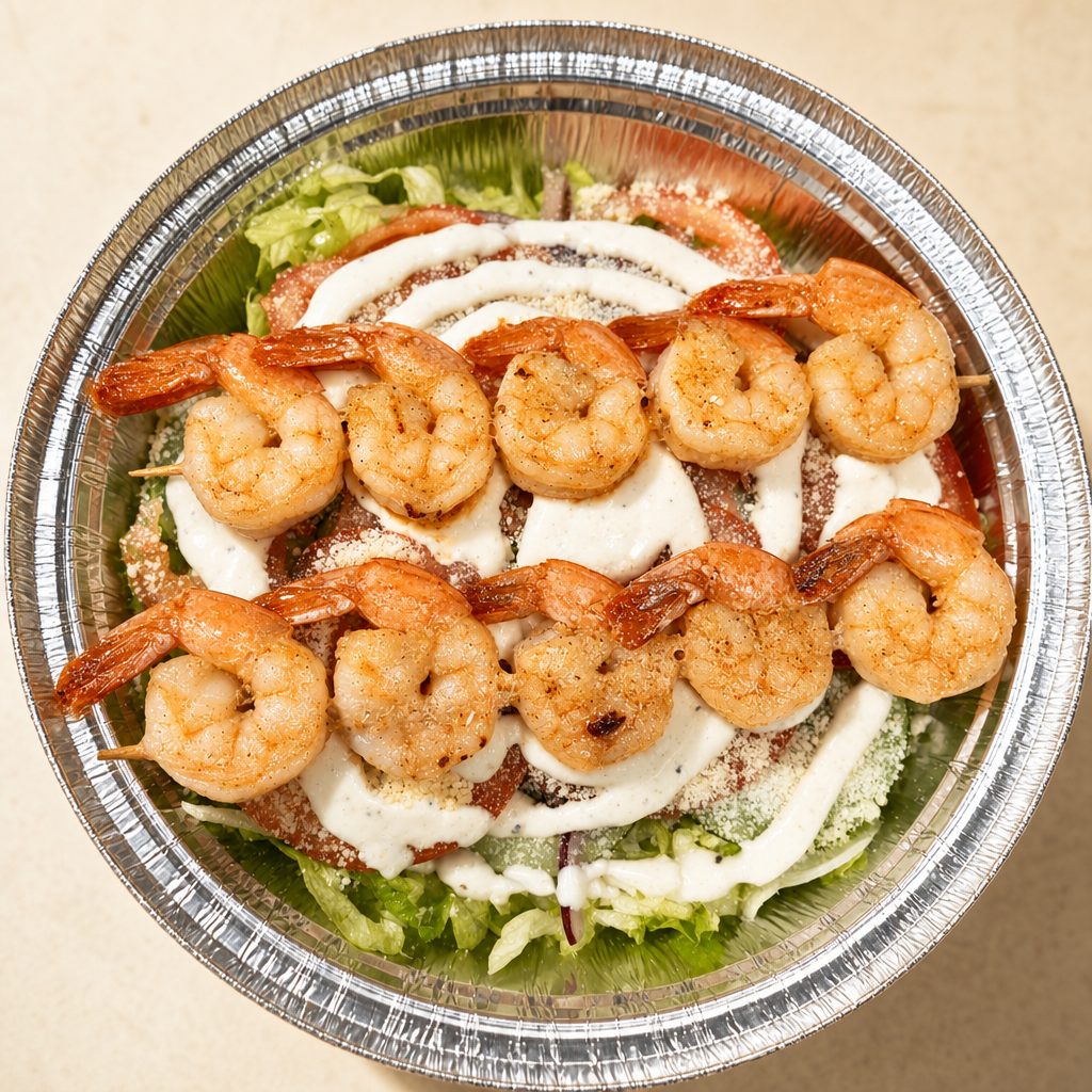 Grilled Shrimp Caesar Salad Bowl.