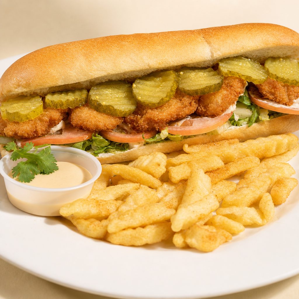 Louisiana Shrimp Po'boy Sandwich.