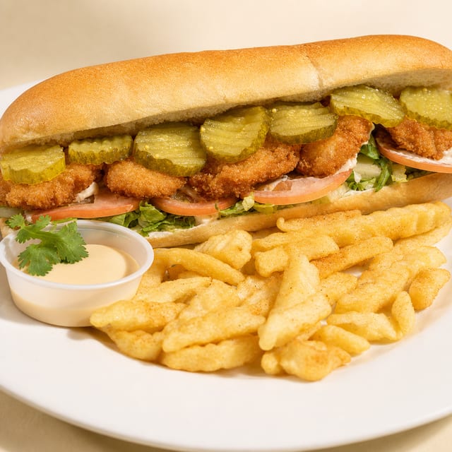 Louisiana Shrimp Po'boy Sandwich.